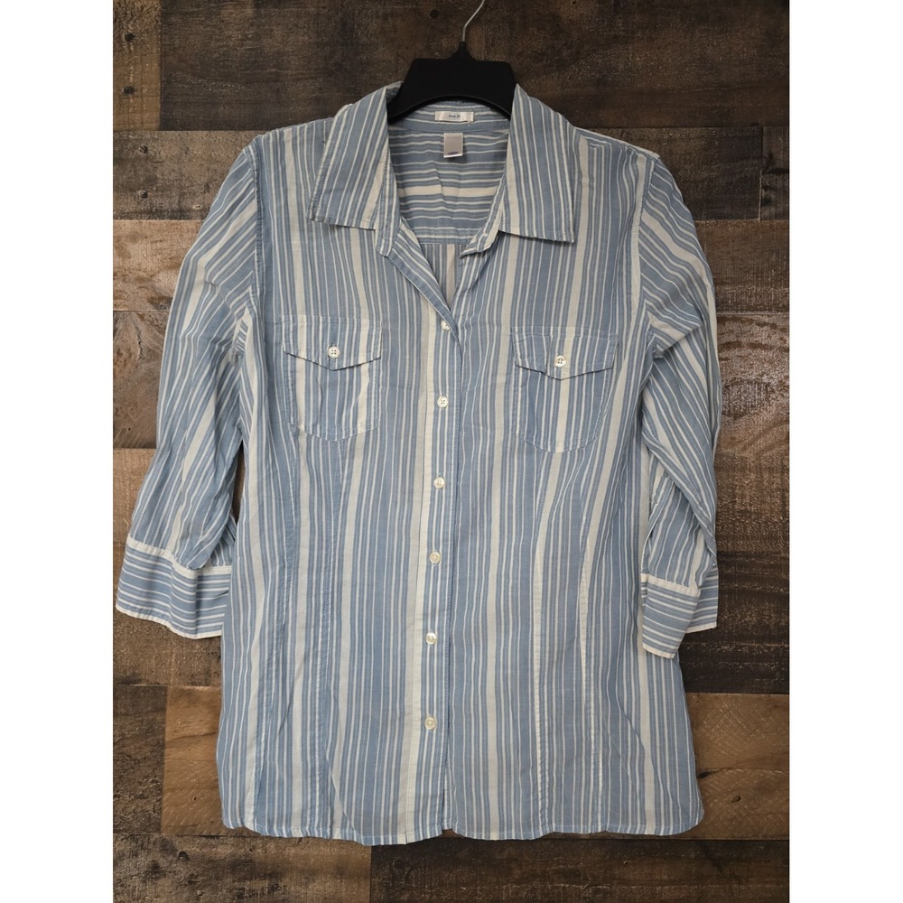 Old Navy Easy Fit Boho Top Women XL Nautical Coastal Beach Classic Blue Striped